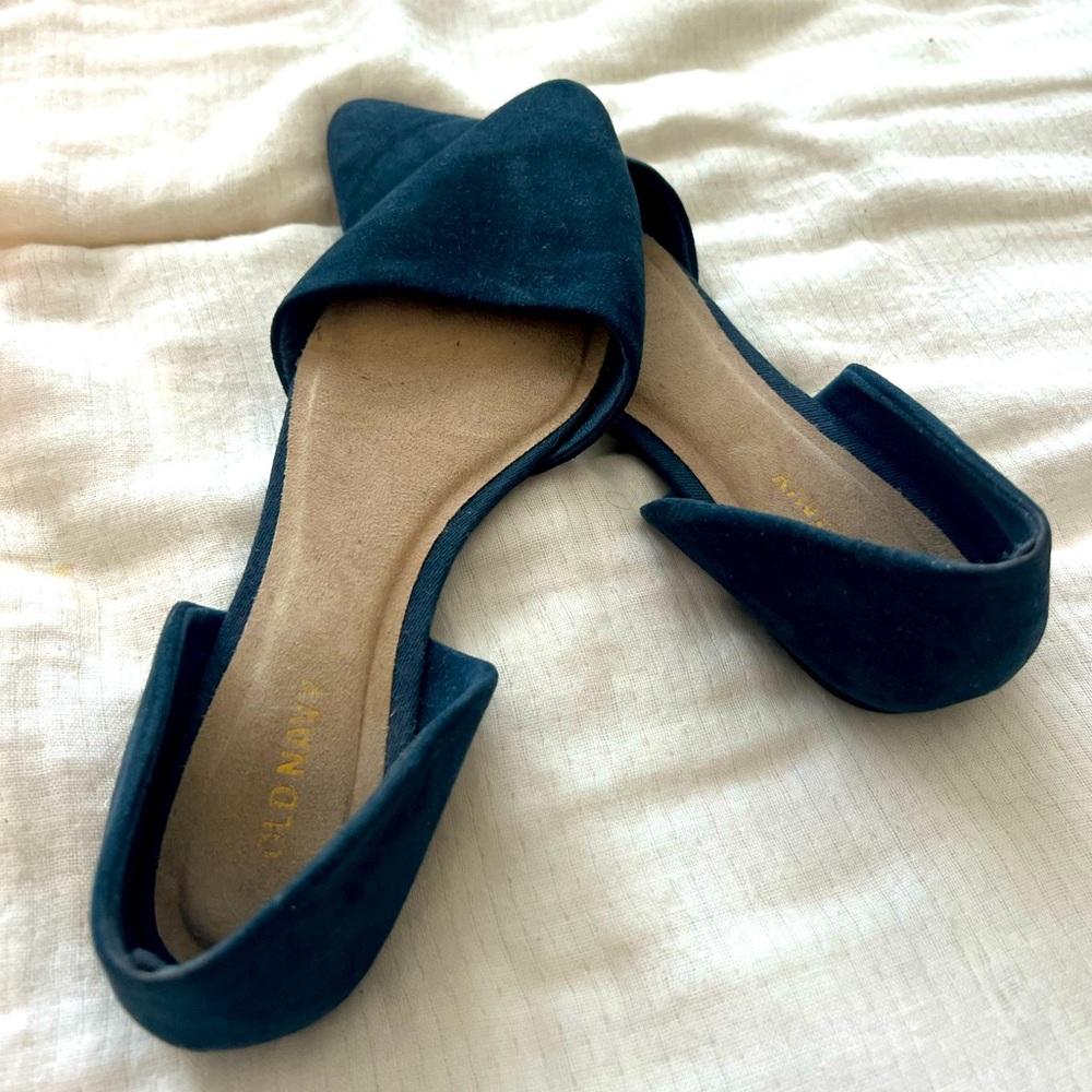 Navy Suede Flats